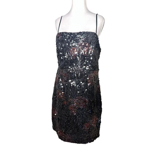 Guess Large Sequin Black Crimson Underlay High Waisted NWT 

Semi Formal Dress - Picture 1 of 10